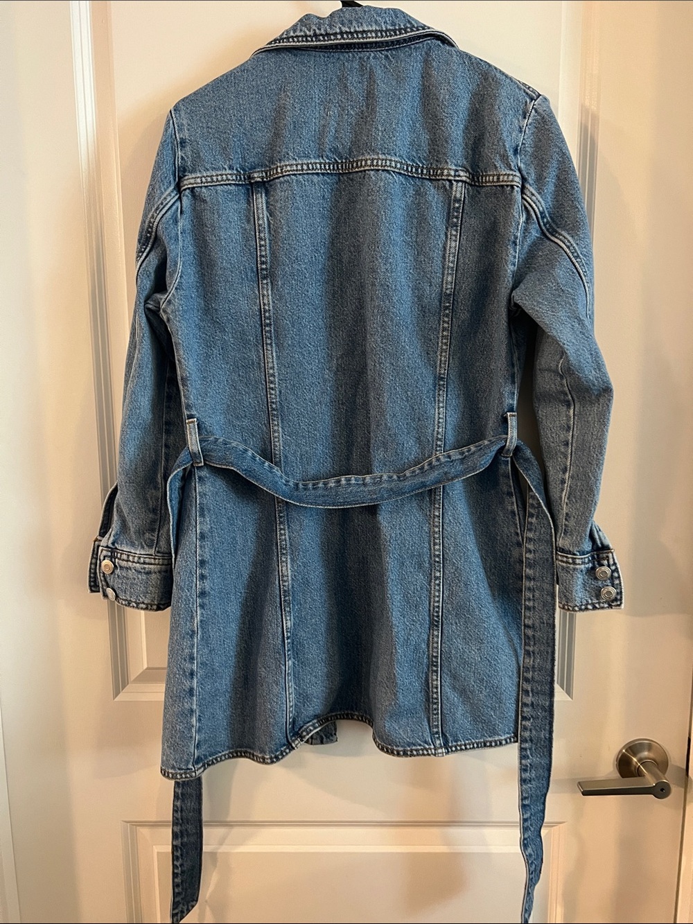 Zara Large Blue Denim Trench-Style Jean dress - Picture 3 of 5